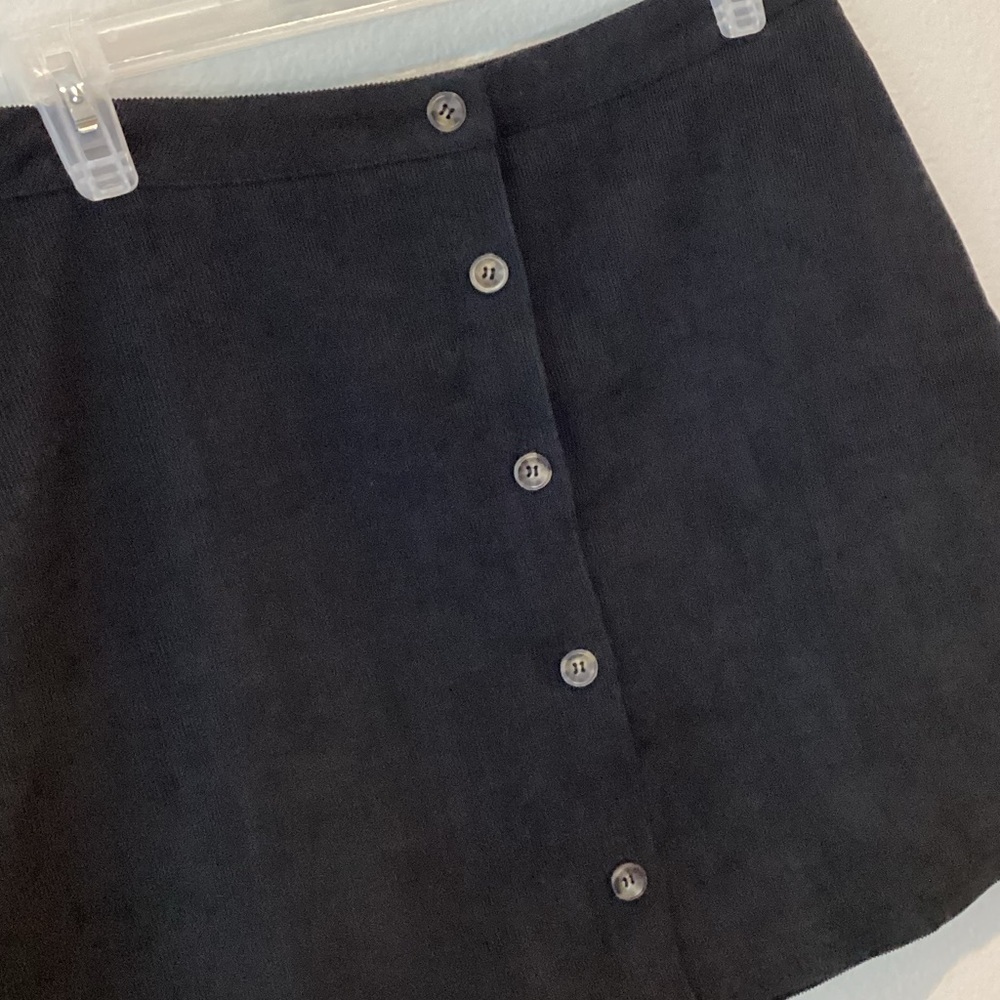 IJOAH Corduroy Button Down Skirt Size Medium M Black - Picture 4 of 9